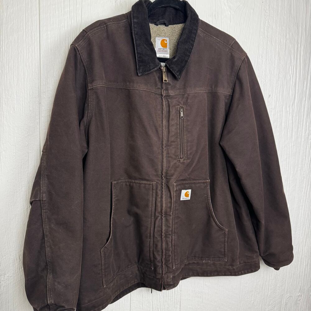 CARHARTT WC061 Women’s XL Brown Sherpa Lined Sandstone Ridge Coat Detroit Jacket - Picture 11 of 16
